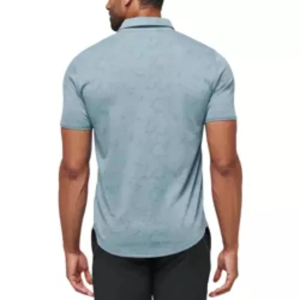 Men's Travis Mathew Warmer Tides Scoop Golf Polo - Blue Ash - XXL - NWT - Picture 2 of 2